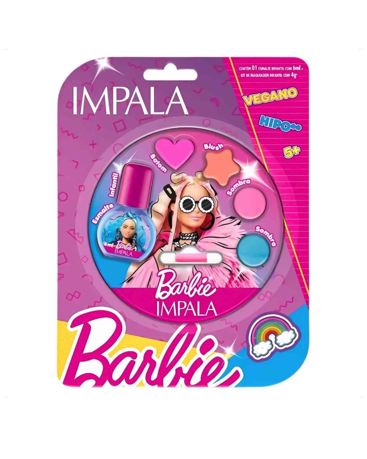 KIT IMPALA INFANTIL CJT1 ESMALTE + PALETA BARBIE GIRL POWER