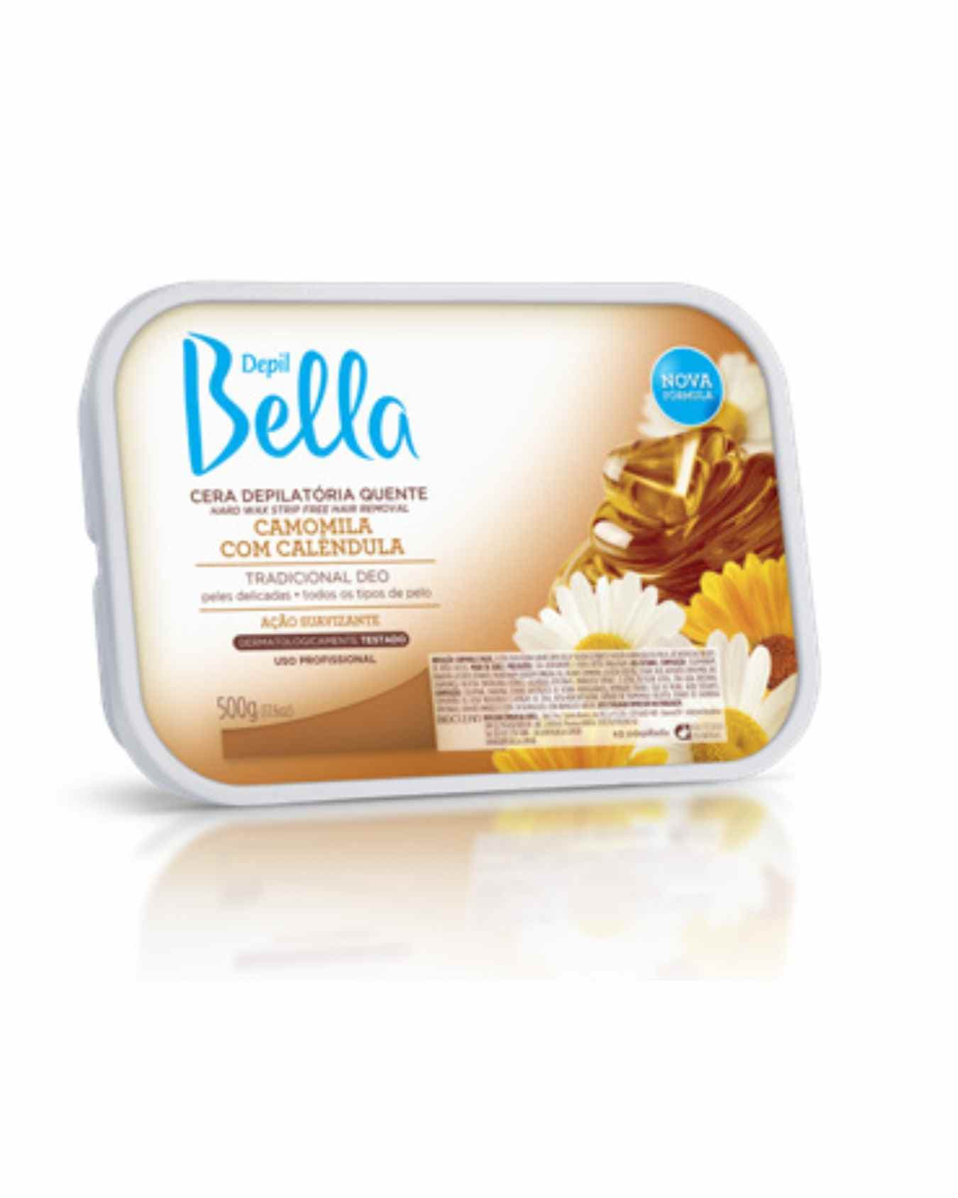 CERA QUENTE DEPILATORIA CAMOMILA C/CAL. 500G DEPILBELLA