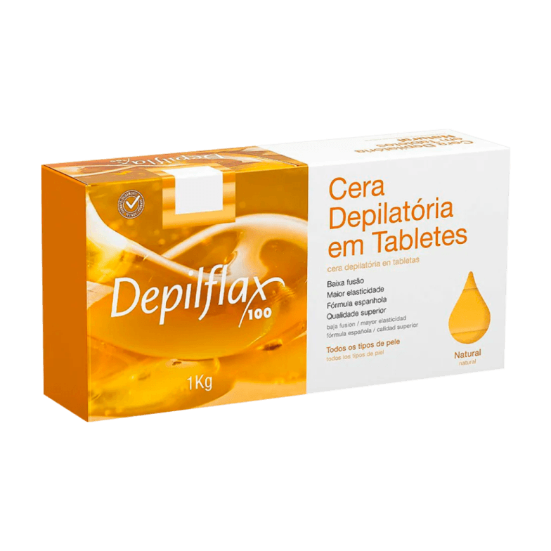 CERA DEPILATORIA QUENTE DEPILFLAX NATURAL 20 TABLETES 1KG