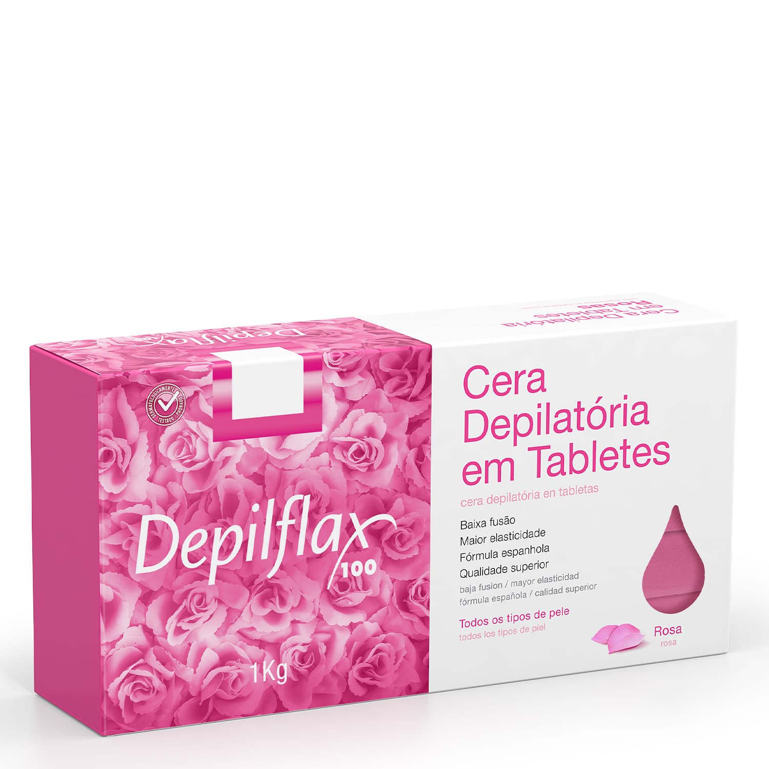 CERA DEPILATORIA QUENTE DEPILFLAX ROSA 20 TABLETES 1KG