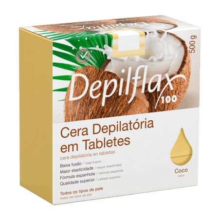 CERA DEPILATORIA QUENTE DEPILFLAX COCO 10 TABLETES 500GR
