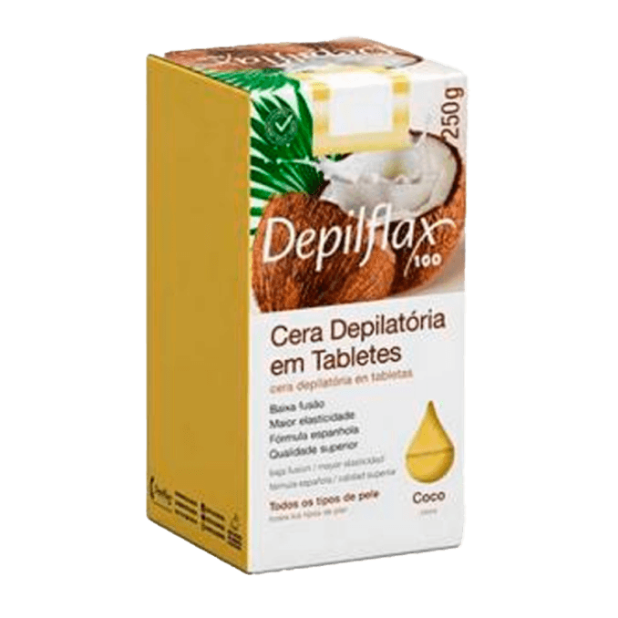 CERA DEPILATORIA QUENTE DEPILFLAX COCO 5 TABLETES 250GR