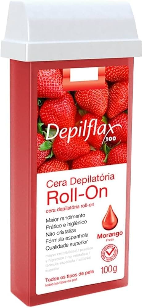 CERA DEPILATORIA ROLL-ON DEPILFLAX MORANGO 100GR