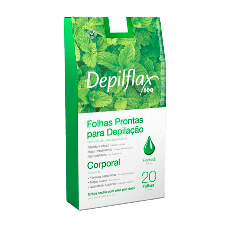 FOLHAS PRONTAS CORPORAIS DEPILFLAX HORTELA C/20 