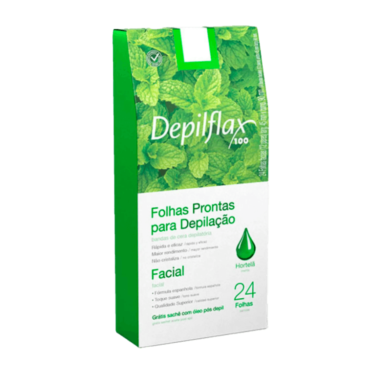 FOLHAS PRONTAS FACIAIS DEPILFLAX HORTELA C/24 