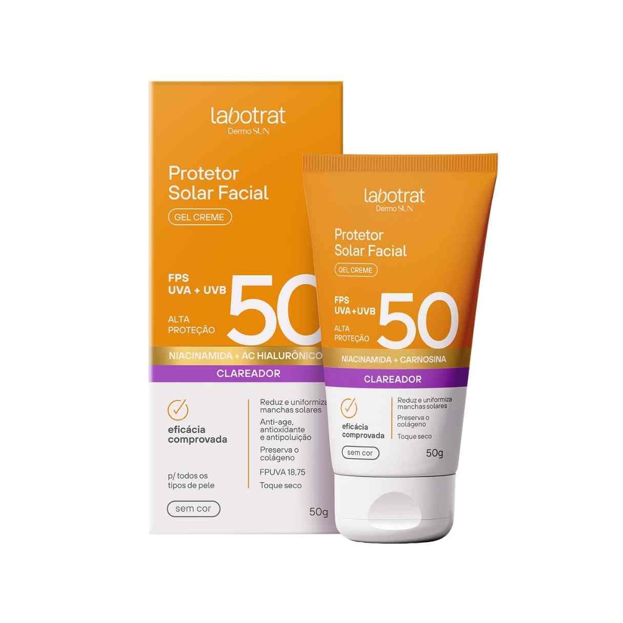 PROTETOR FACIAL GEL CREME INCOLOR FPS 50 DERMO SUN 50G LABOT