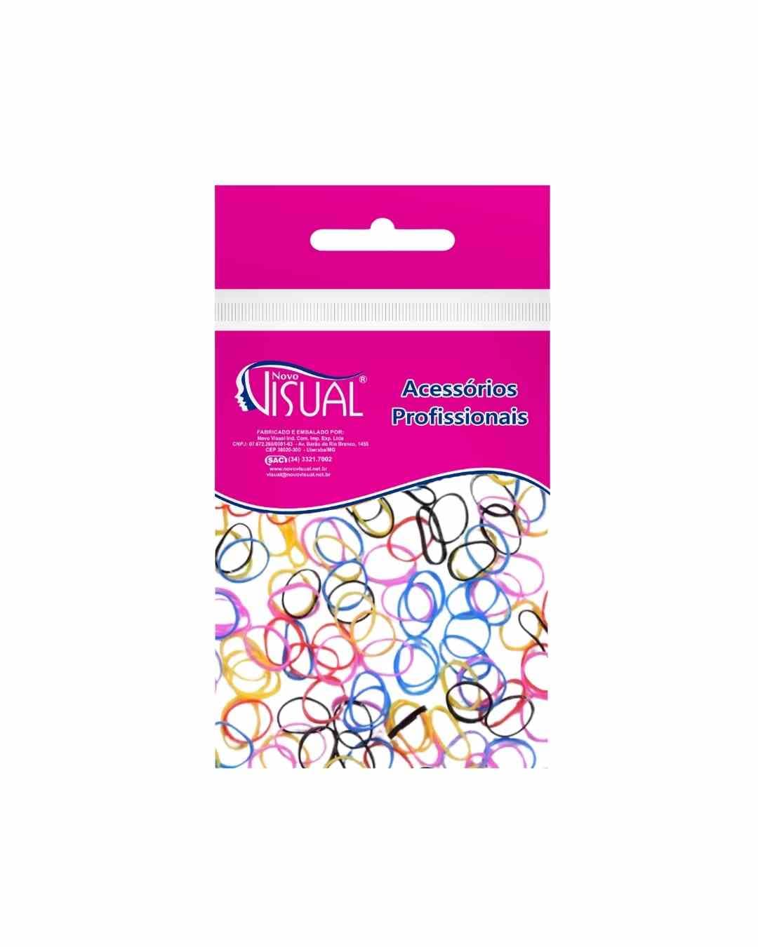 ELASTICO P/ CABELO SILICONE CORES DIVERSAS C/50 NOVO VISUAL