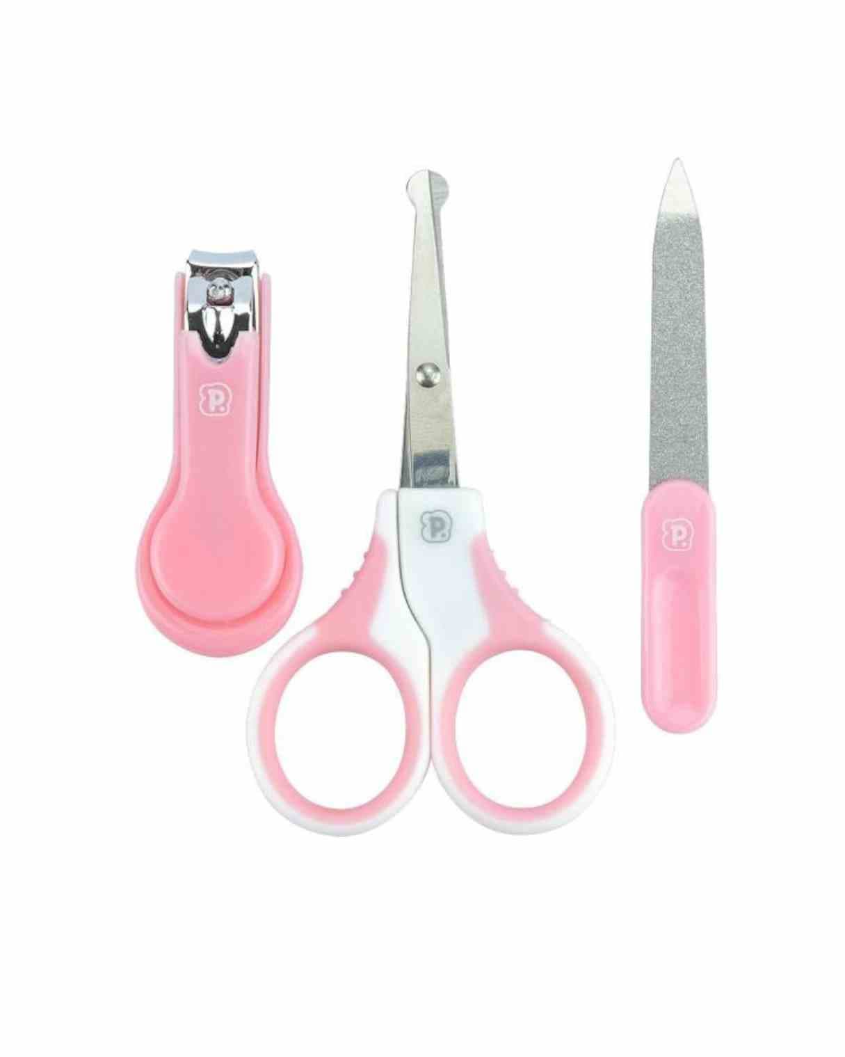 KIT HIGIENE 3 PECAS (TESOURA/CORTADOR/LIXA) ROSA PIMPOLHO