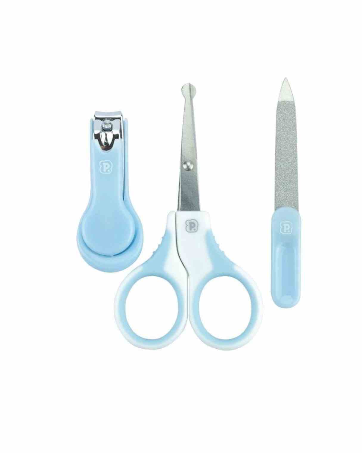 KIT HIGIENE 3 PECAS (TESOURA/CORTADOR/LIXA) AZUL PIMPOLHO