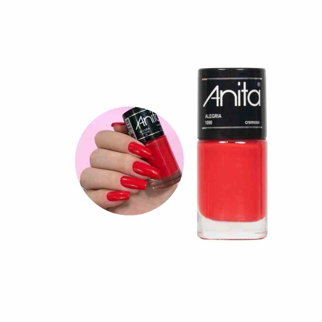 1090 ESMALTE ANITA ALEGRIA CREMOSO VERMELHO CX/6