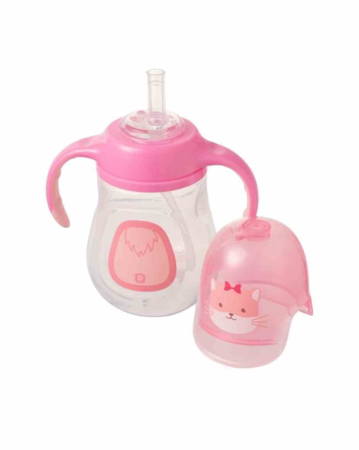 COPO TREIN ALCA TAMPA 280ML GATO ROSA PIMPOLHO