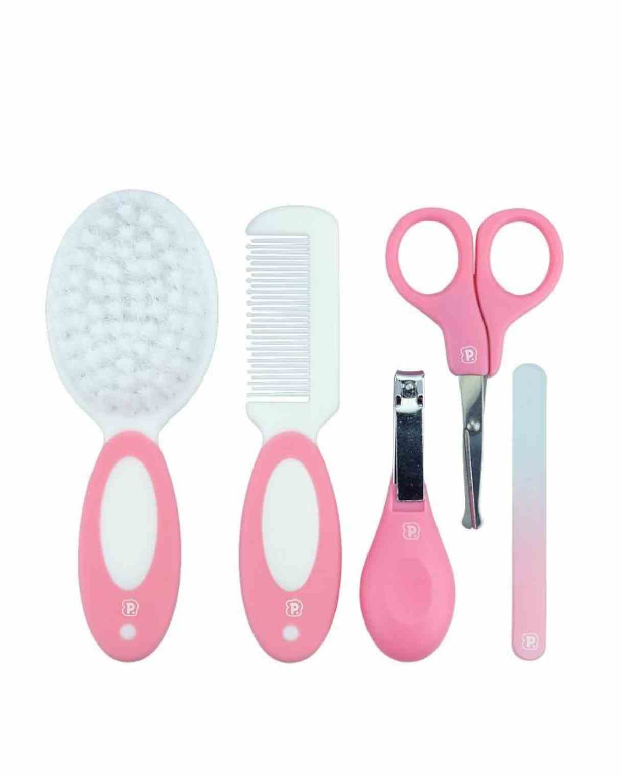 KIT HIGIENE 5 PECAS (TES/CORT/LIXA/PENT/ESC) ROSA PIMPOLHO